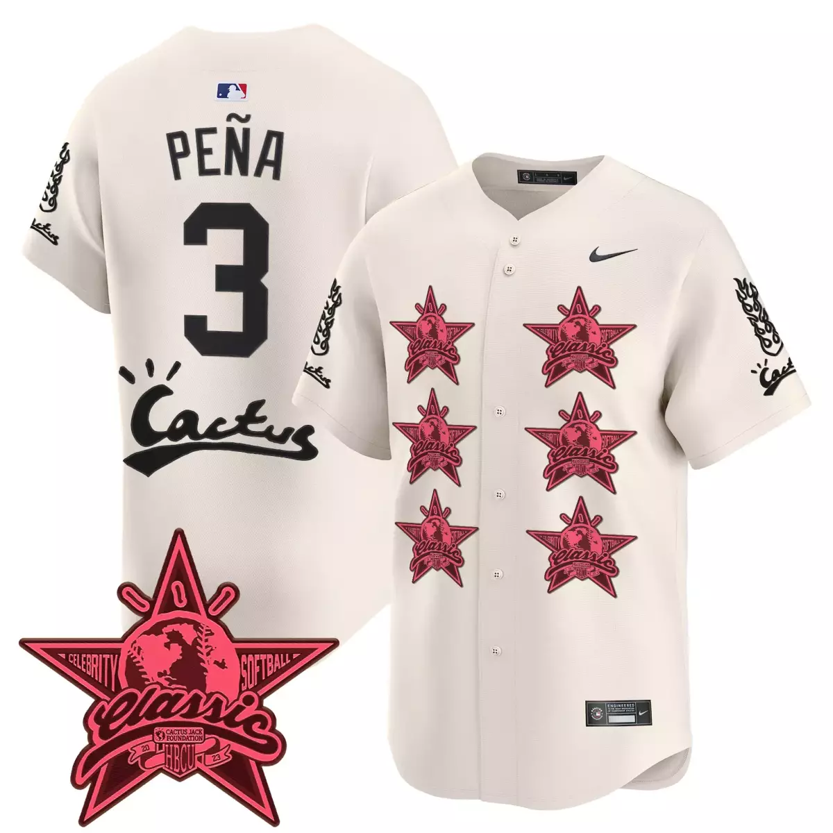 houston astros 3 pena cream jersey cactus jack 2025 vapor premier limited v2 all stitched