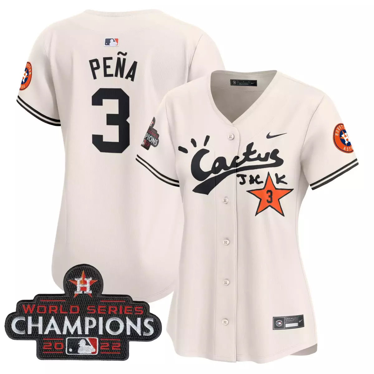 houston astros 3 pena cream jersey cactus jack champions patch vapor premier limited all stitched 8uj