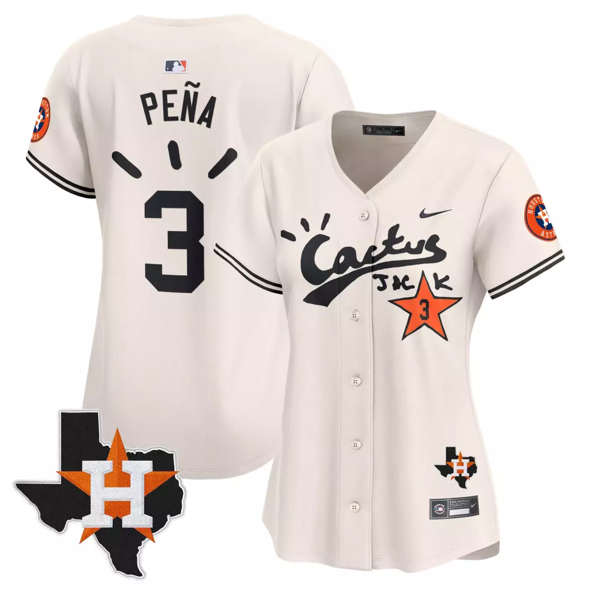 houston astros 3 pena cream jersey cactus jack patch vapor premier limited v10 stitched 29w