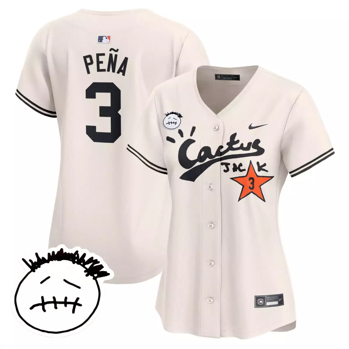 houston astros 3 pena cream jersey cactus jack patch vapor premier limited v4 stitched gsj