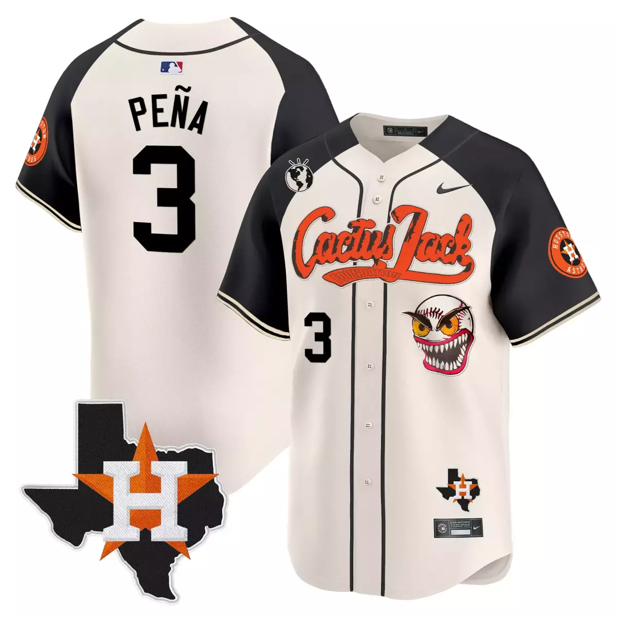 houston astros 3 pena cream jersey cactus jack patch vapor premier limited v6 stitched fxt