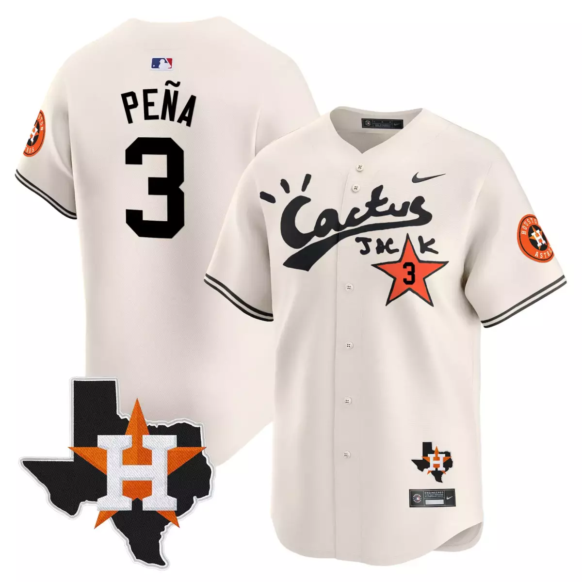 houston astros 3 pena cream jersey cactus jack patch vapor premier limited v7 stitched zuj
