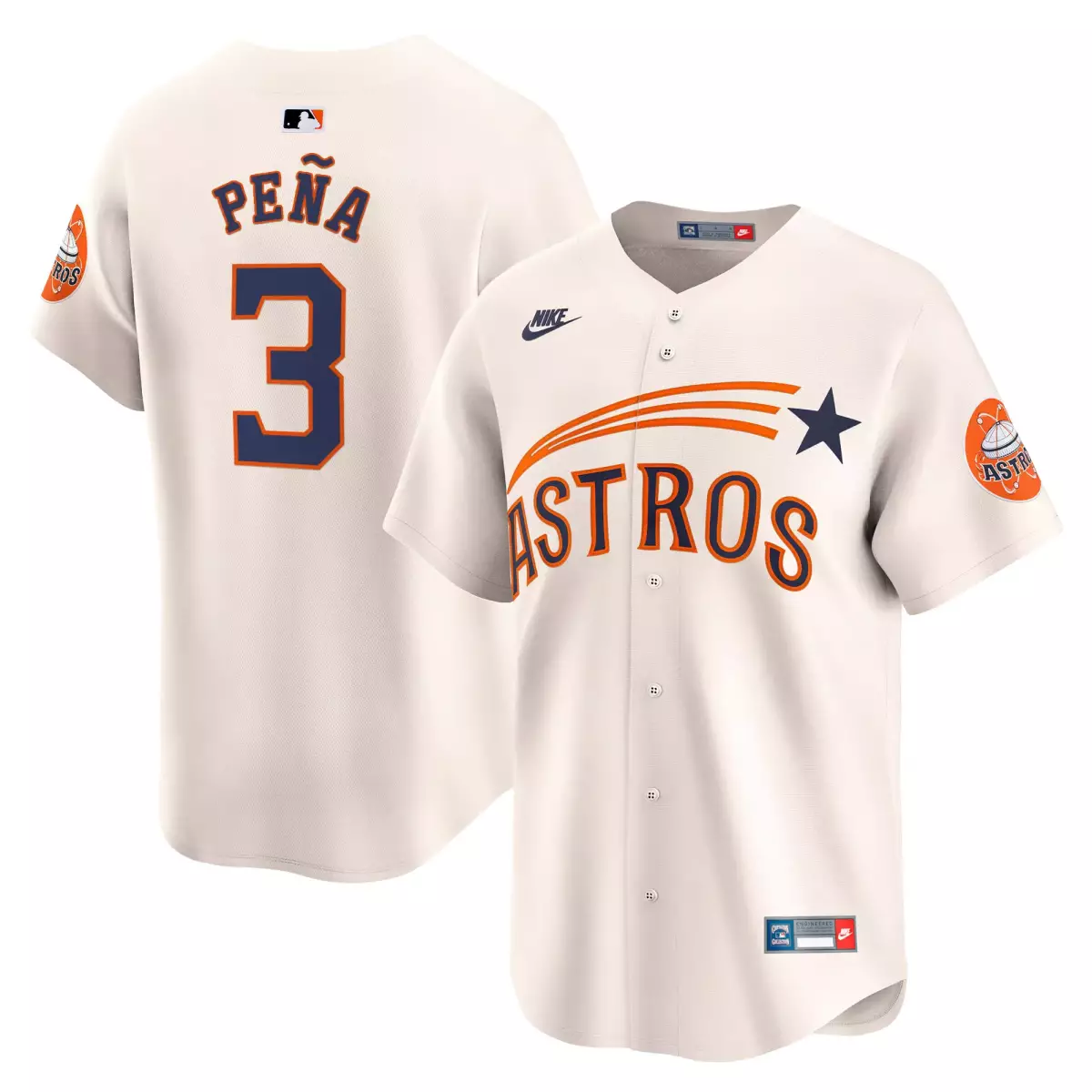 houston astros 3 pena cream jersey throwback cooperstown vapor premier limited all stitched zry