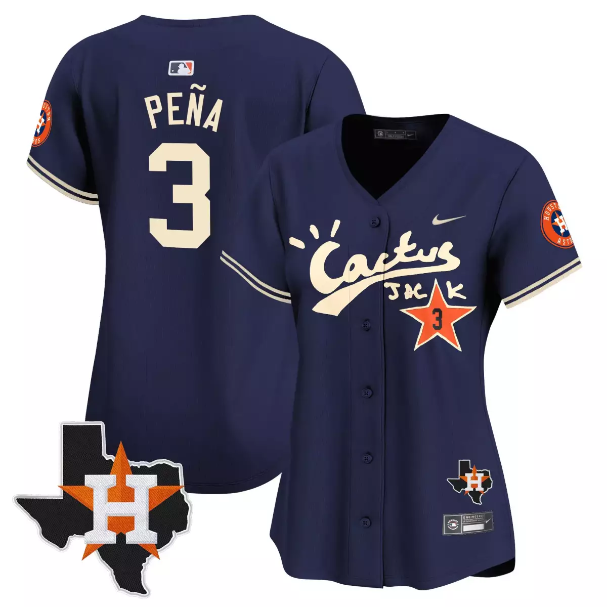 houston astros 3 pena navy jersey cactus jack patch vapor premier limited v7 stitched lwx