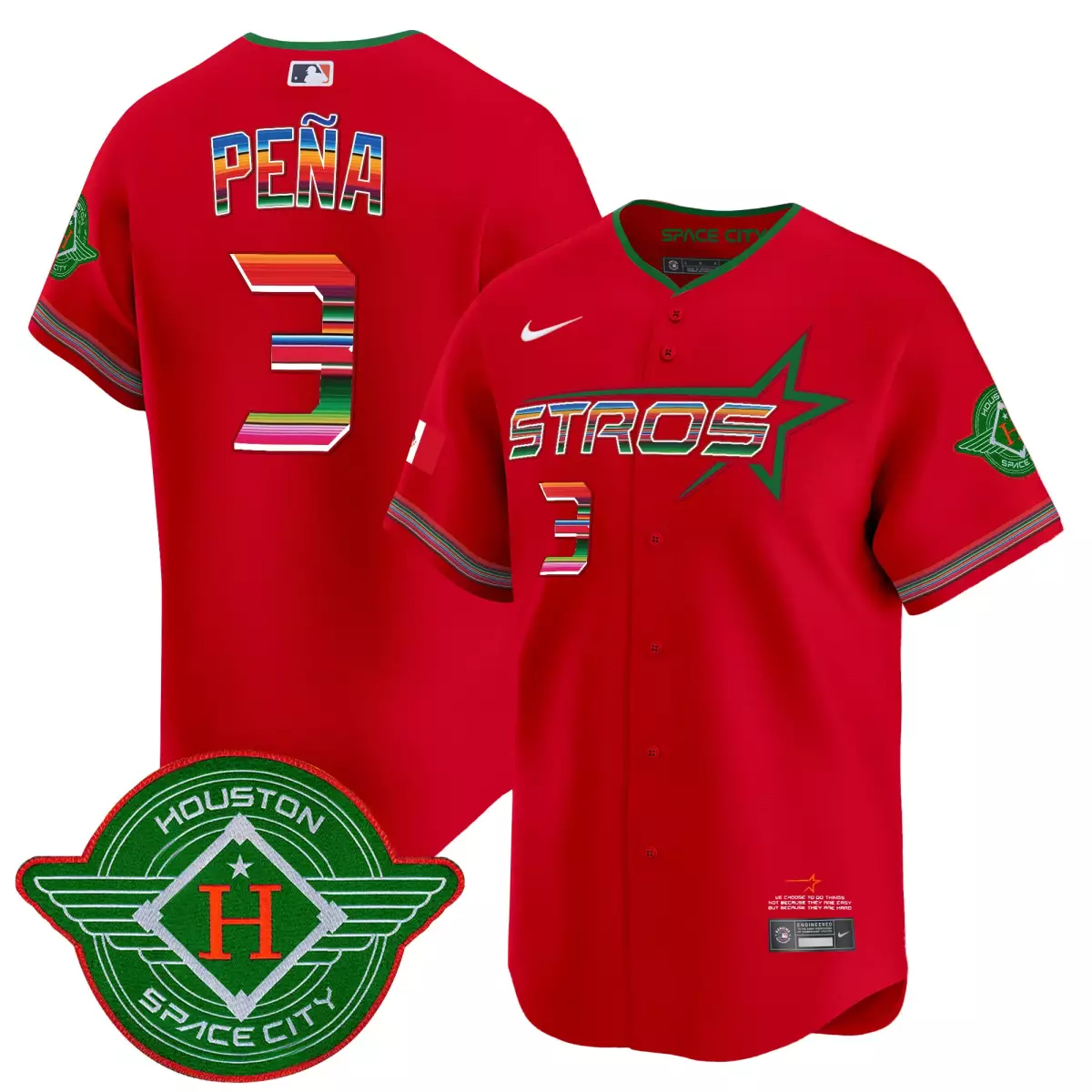 houston astros 3 pena red jersey 2025 city connect mexico vapor premier limited all stitched rfp