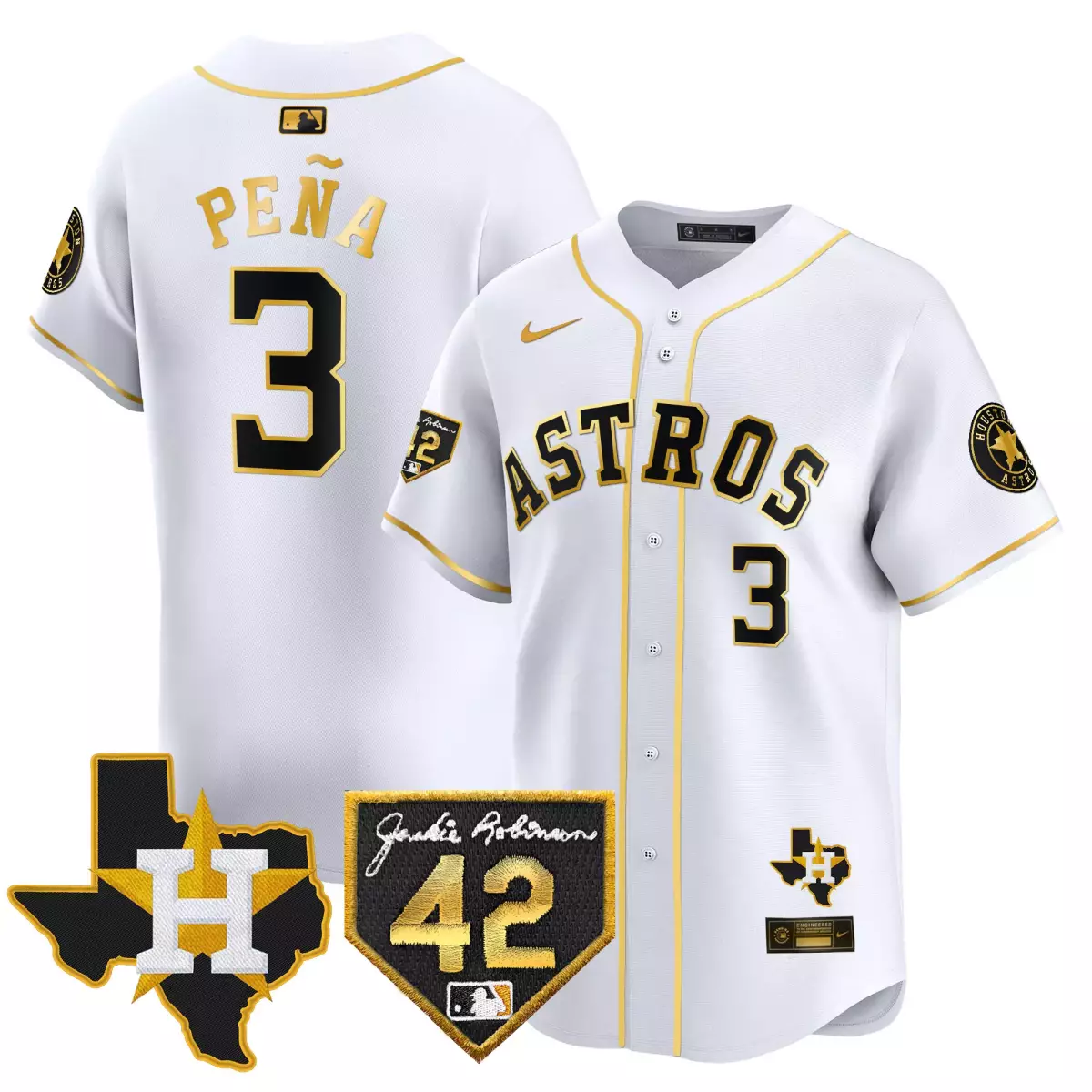 houston astros 3 pena white gold jersey 1999 throwback 35th astrodome patch vapor premier limited v3 all stitched hyo