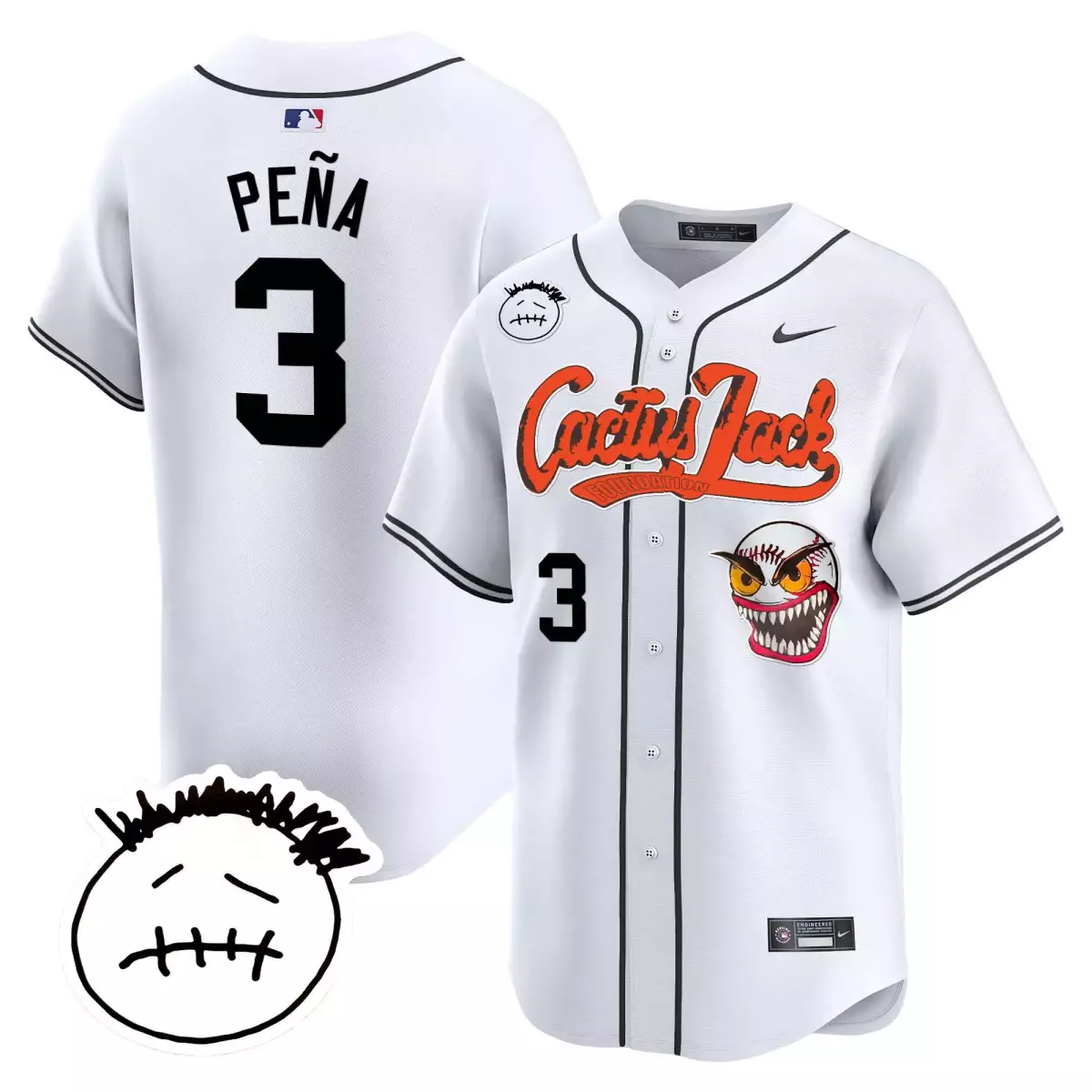 houston astros 3 pena white jersey cactus jack patch vapor premier limited v3 stitched