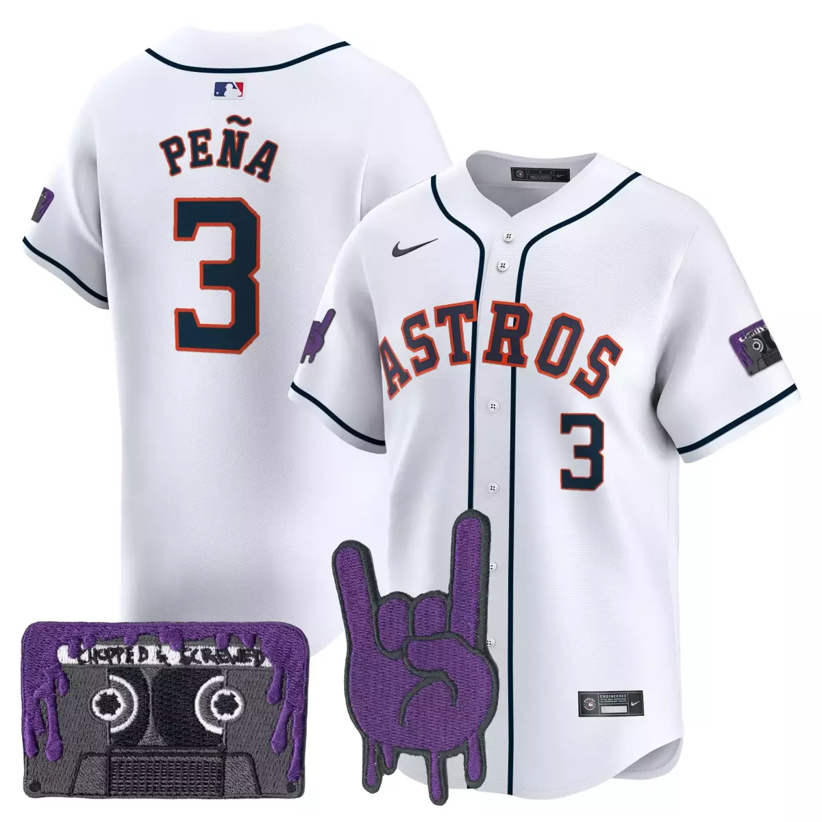 houston astros 3 pena white jersey dj screw patch vapor premier limited all stitched hez