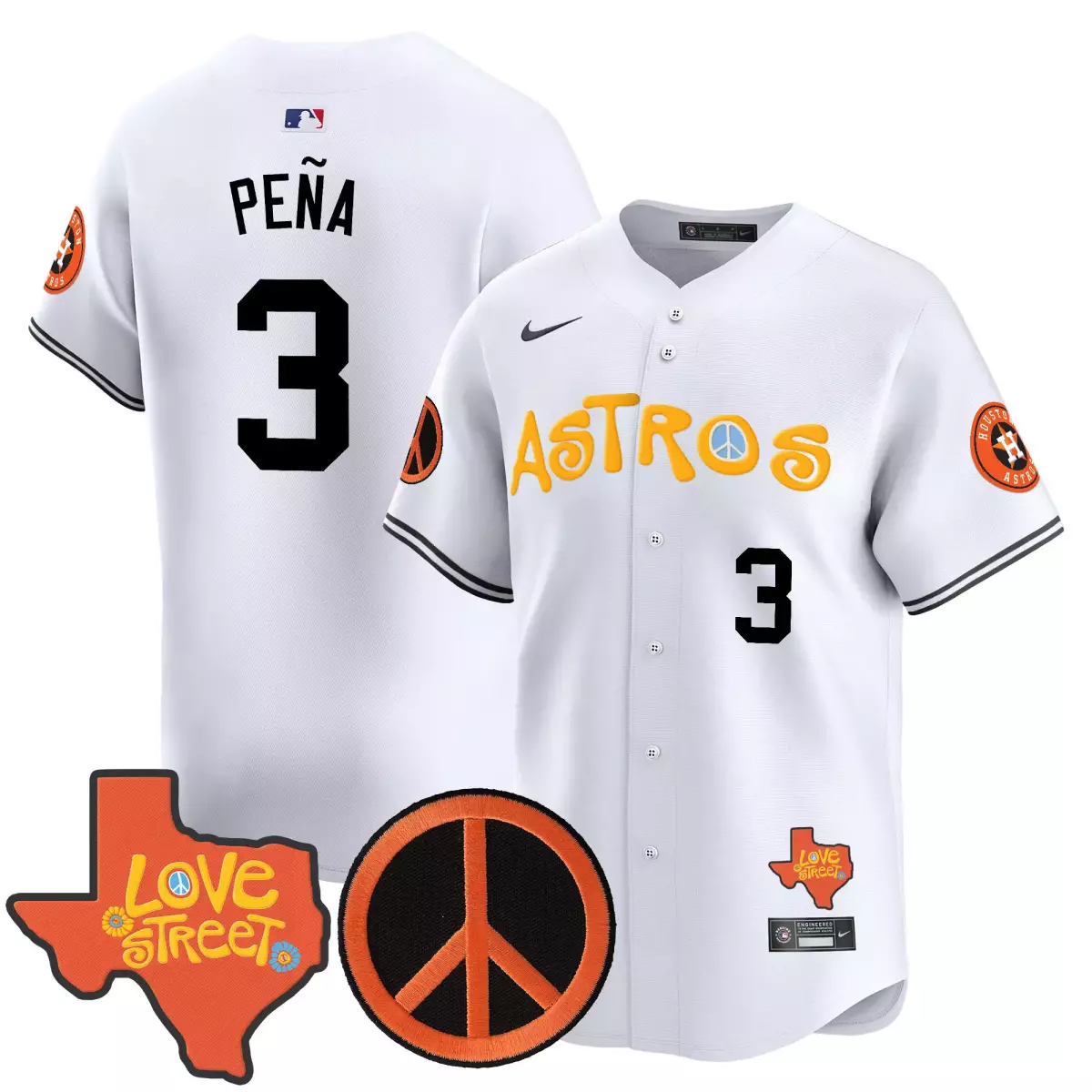 houston astros 3 pena orange jersey tupac shakur vapor premier limited all stitched