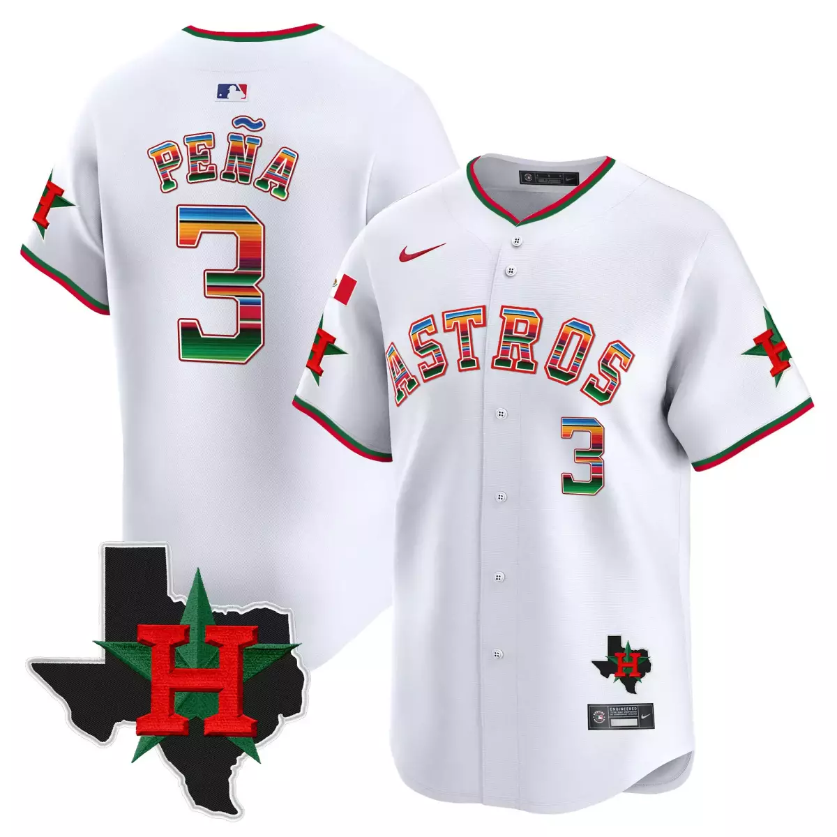 houston astros 3 pena white jersey mexico cactus jack vapor premier limited all stitched wa0