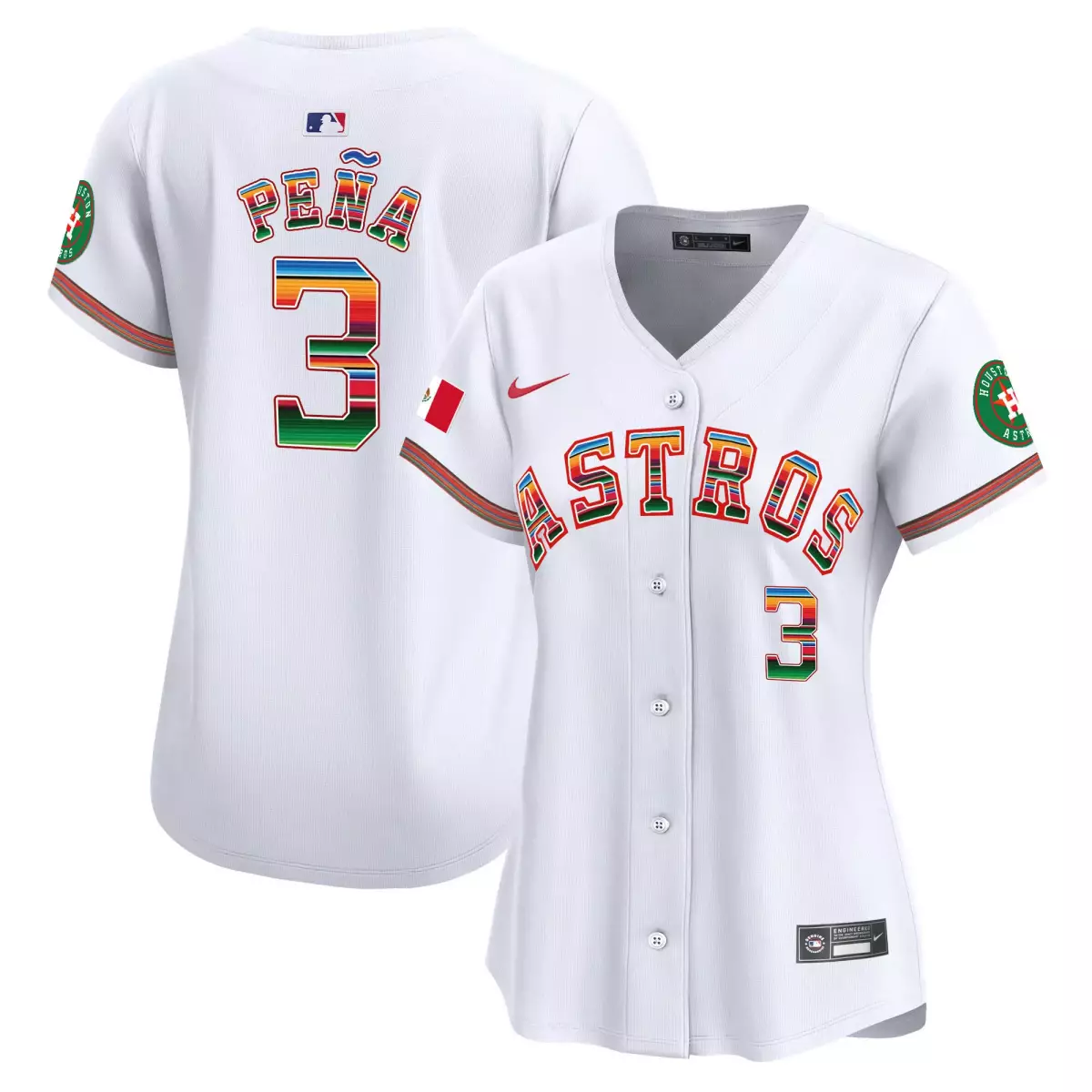 houston astros 3 pena white jersey mexico texas patch vapor premier limited v4 all stitched