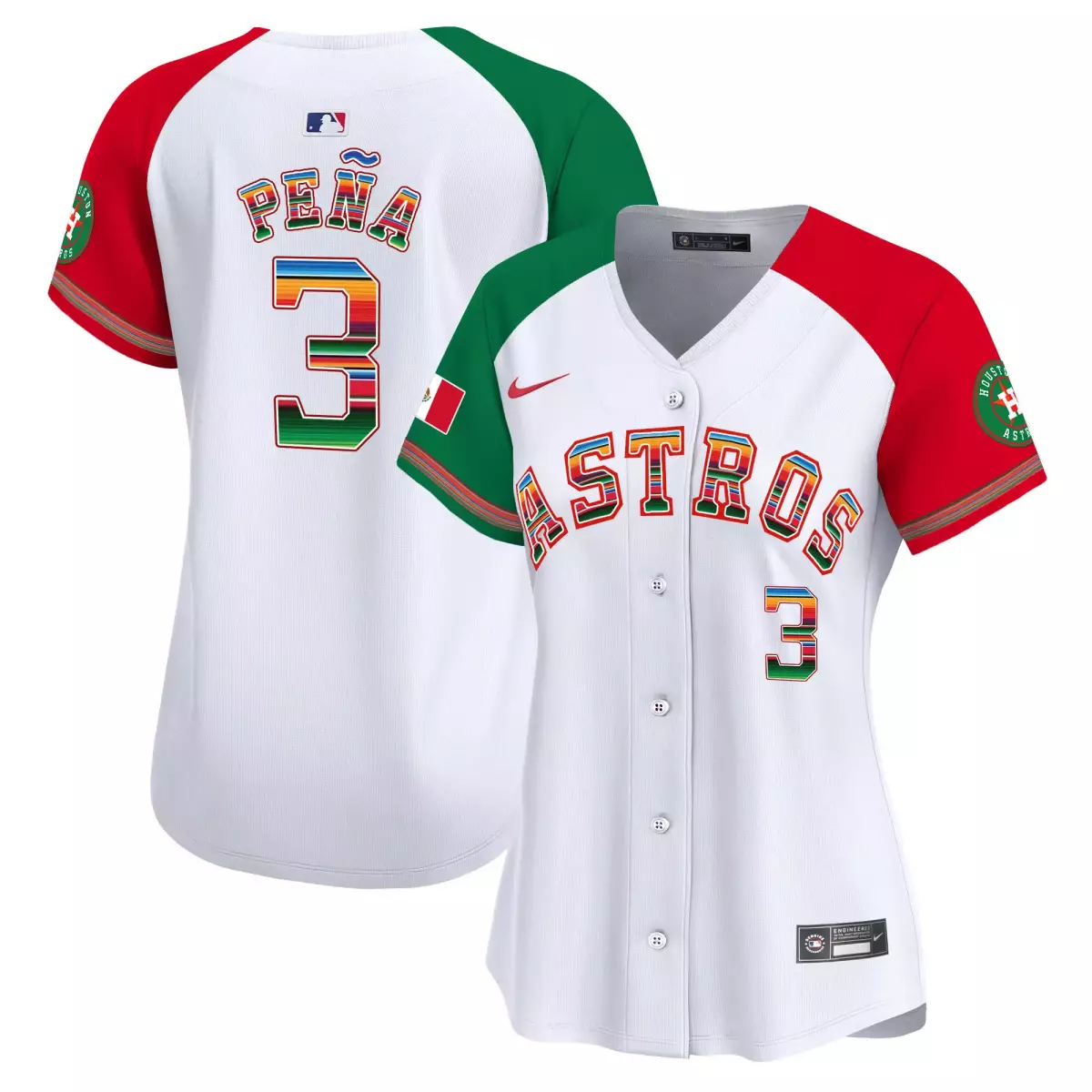 houston astros 3 pena white jersey mexico texas patch vapor premier limited v4 all stitched