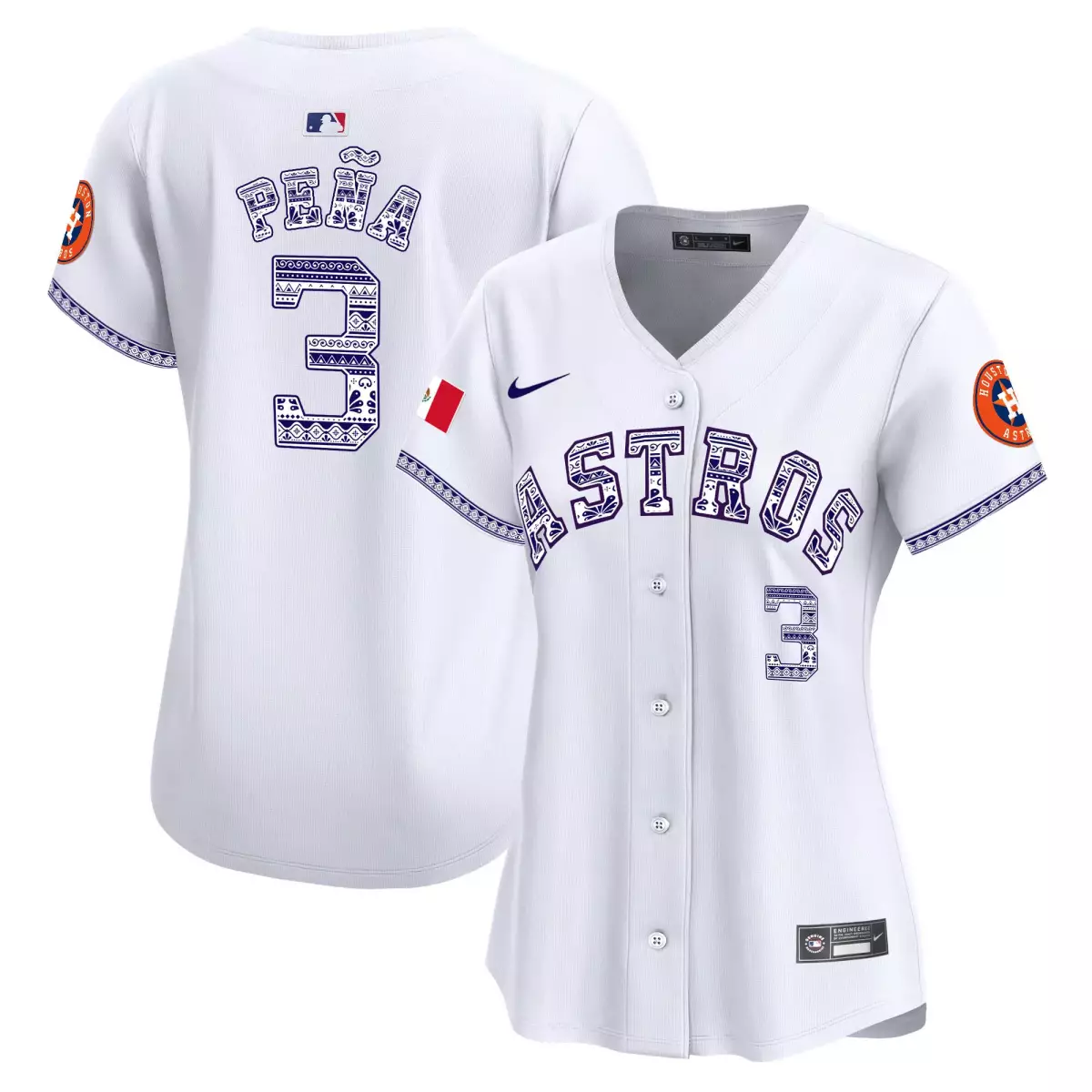 houston astros 3 pena white jersey mexico texas patch vapor premier limited v4 all stitched
