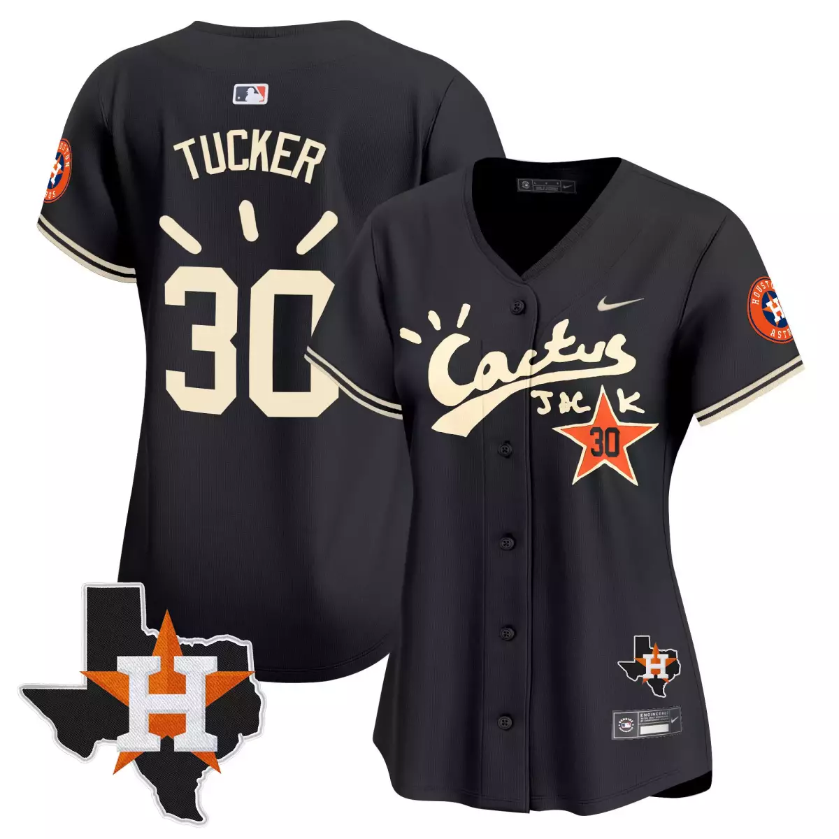 houston astros 30 tucker black jersey cactus jack patch vapor premier limited v10 stitched tt0