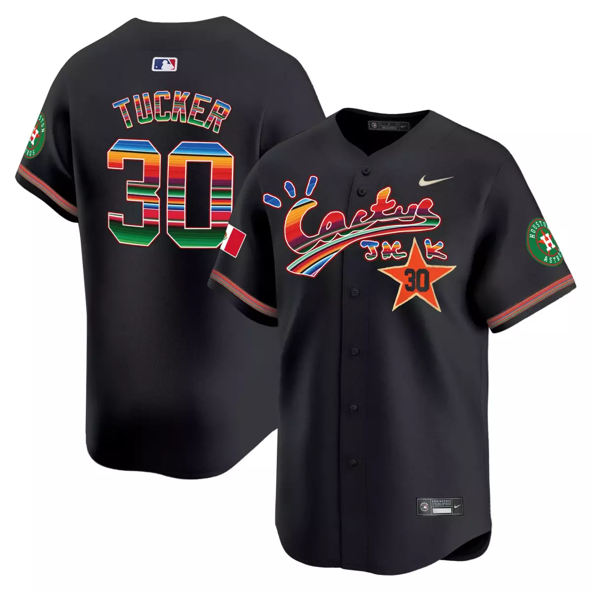 houston astros 30 tucker black jersey mexico cactus jack vapor premier limited all stitched