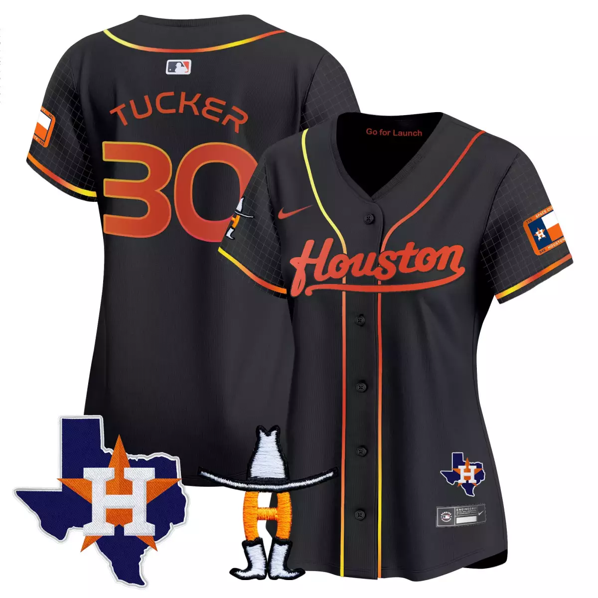 houston astros 30 tucker black jersey space city rodeo patch vapor premier limited all stitched