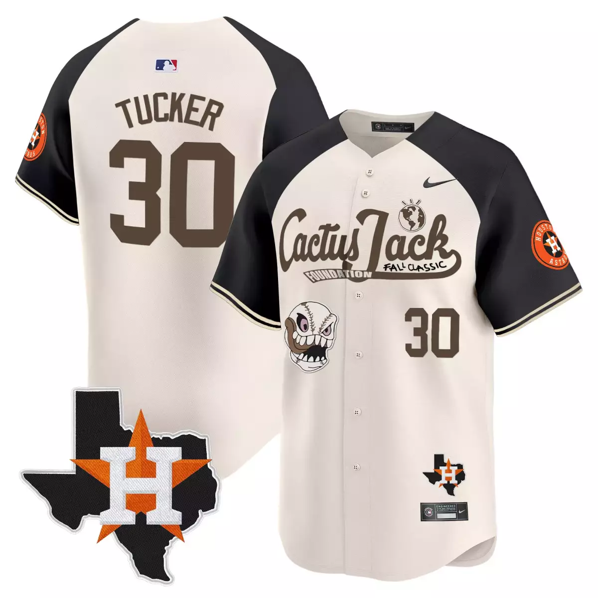 houston astros 30 tucker cream jersey cactus jack patch vapor premier limited v8 stitched 3e0