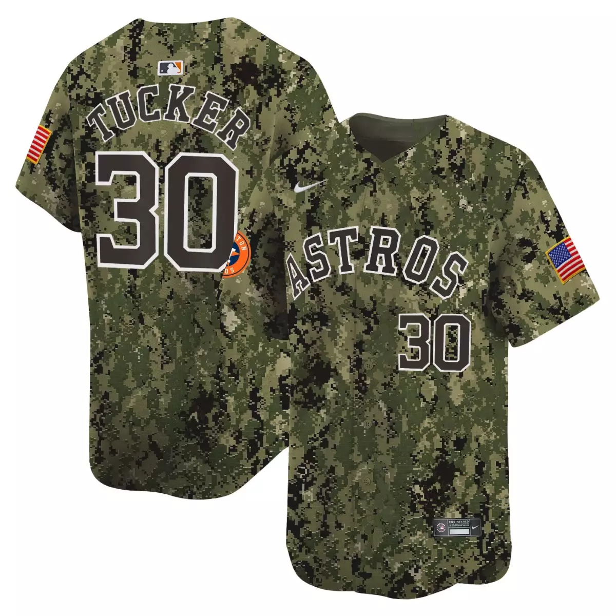 houston astros 30 tucker green camo jersey armed forces day vapor premier limited all stitched