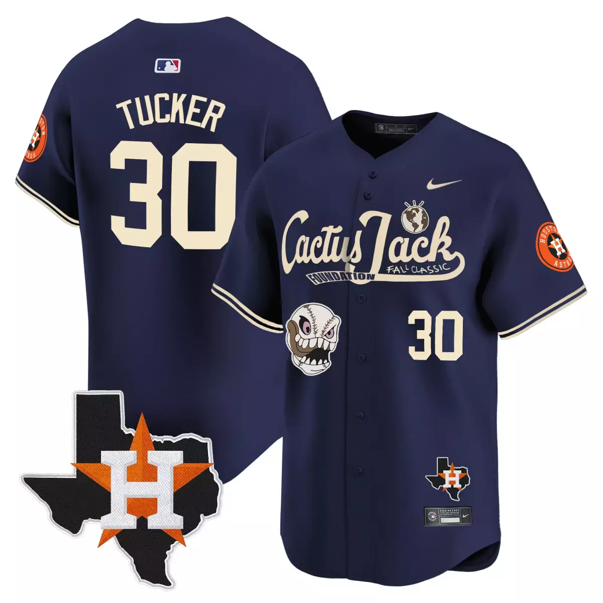 houston astros 30 tucker navy jersey cactus jack patch vapor premier limited v8 stitched fg