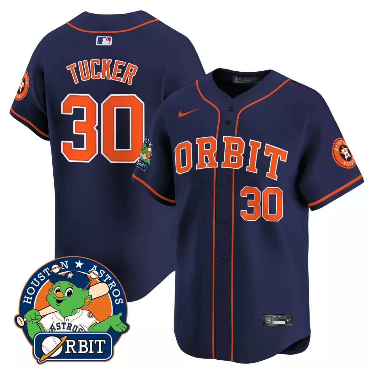 houston astros 30 tucker navy jersey orbit patch vapor premier limited all stitched c7p