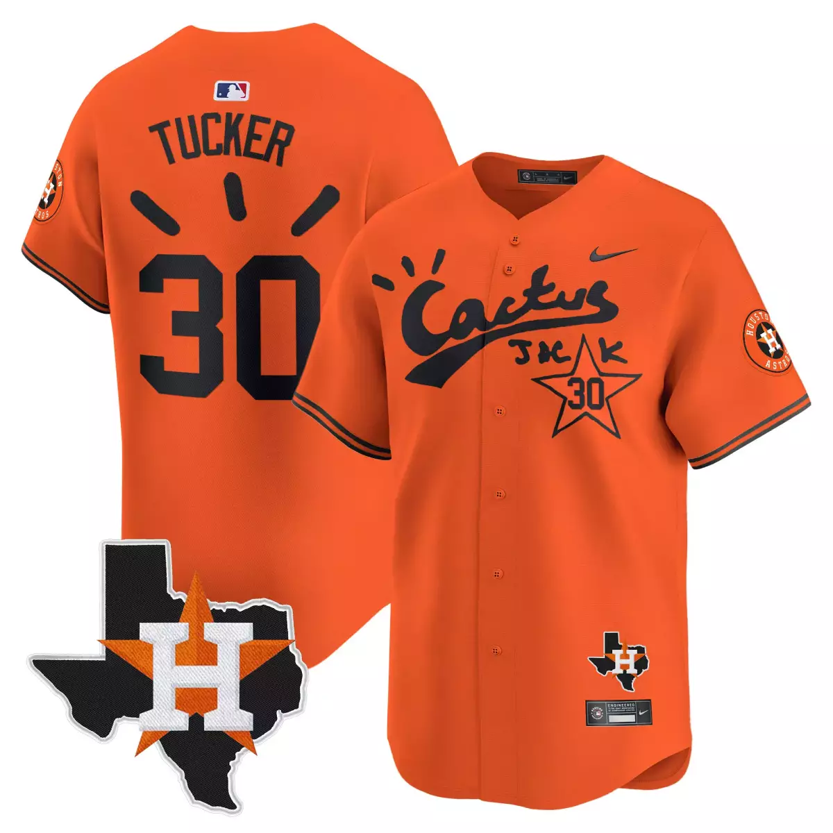 houston astros 30 tucker orange jersey cactus jack patch vapor premier limited v10 stitched dwe