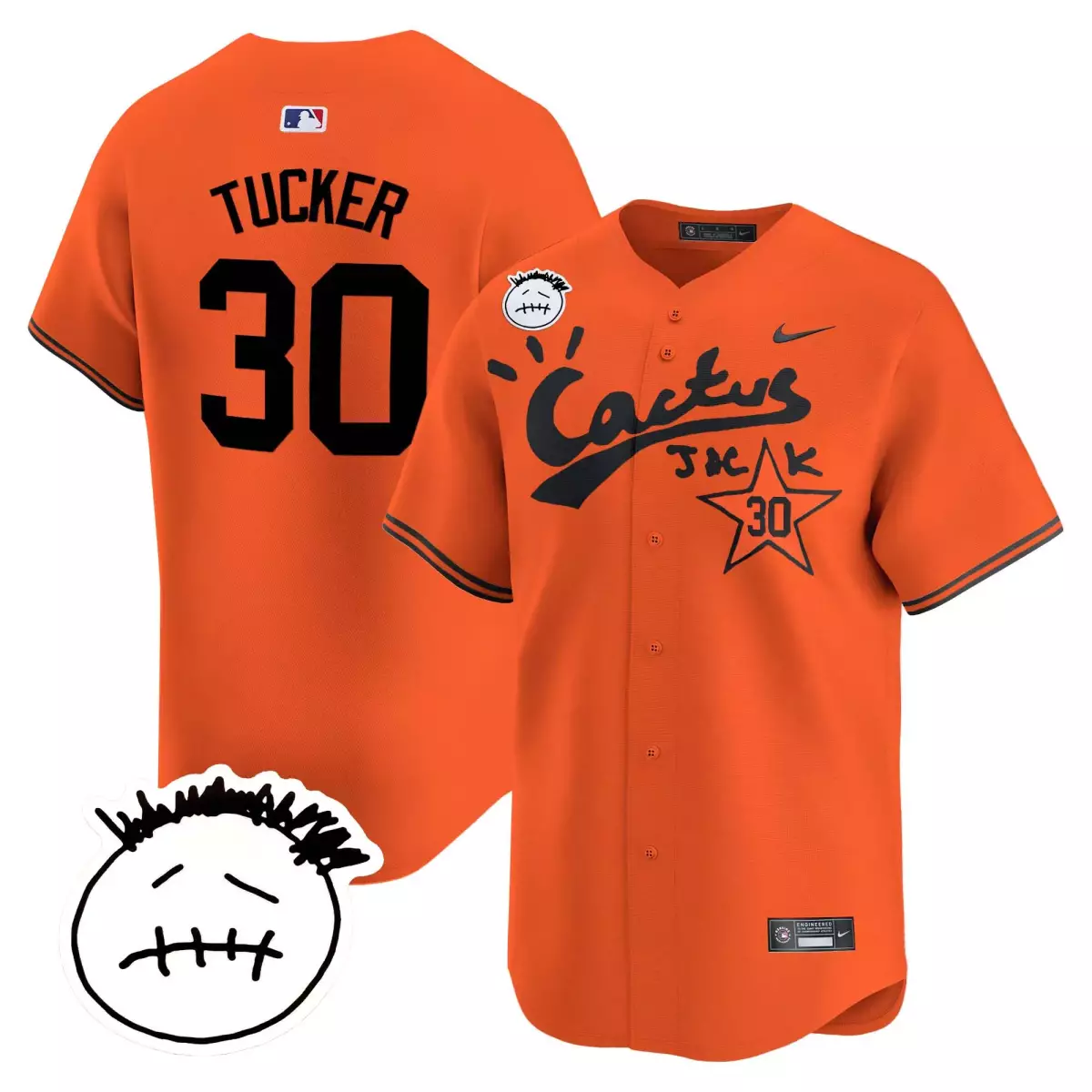 houston astros 30 tucker orange jersey cactus jack patch vapor premier limited v10 stitched dwe