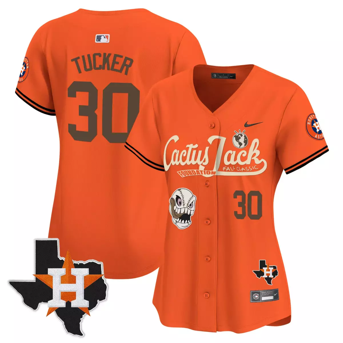 houston astros 30 tucker orange jersey cactus jack patch vapor premier limited v8 stitched osw