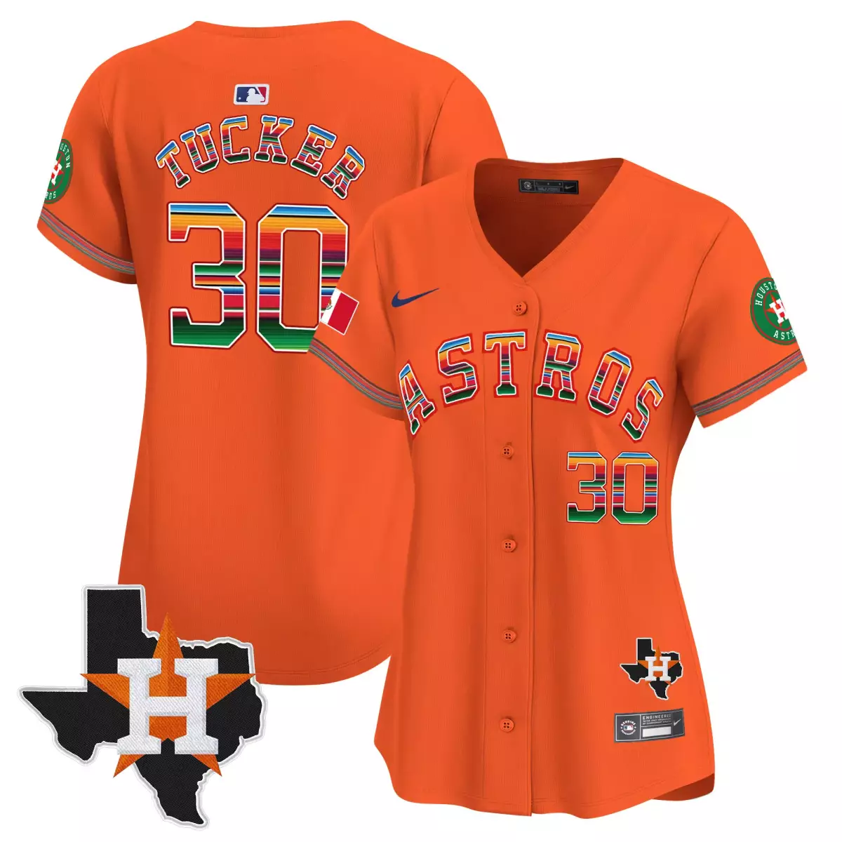 houston astros 30 tucker orange jersey mexico texas patch vapor premier limited all stitched zoc