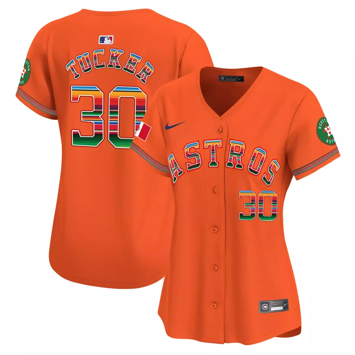 houston astros 30 tucker orange jersey mexico texas patch vapor premier limited all stitched zoc