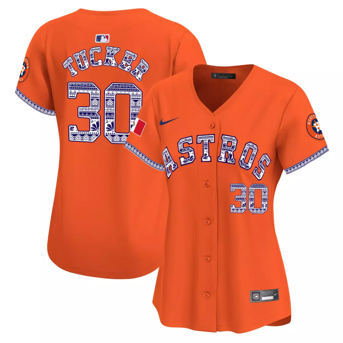 houston astros 30 tucker orange jersey mexico texas patch vapor premier limited all stitched zoc
