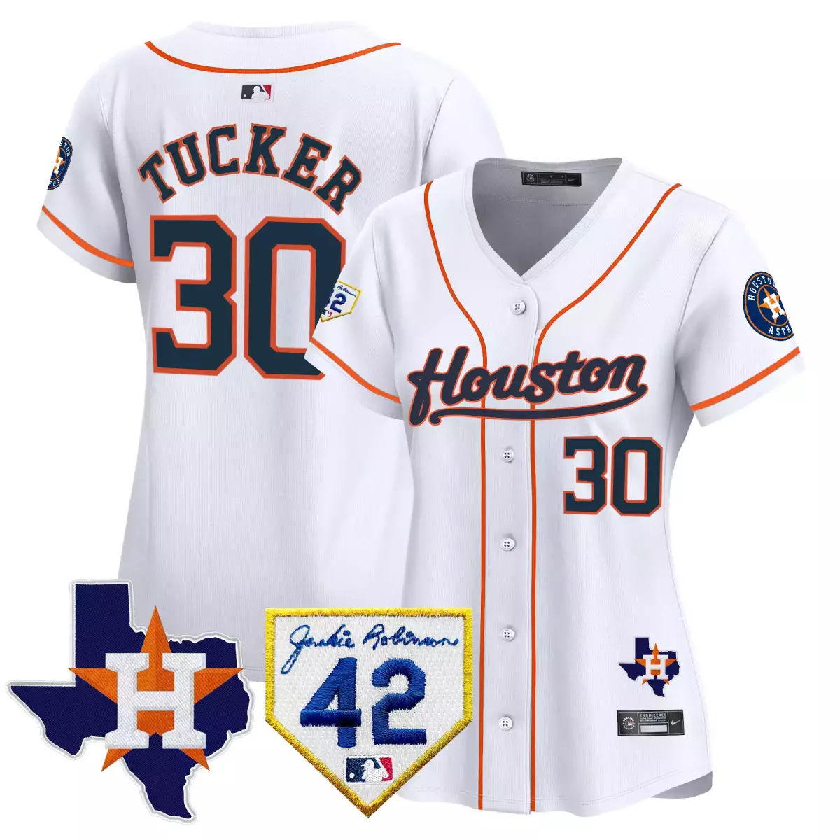 houston astros 30 tucker white jersey 2024 jackie robinson patch vapor premier limited all stitched ffl