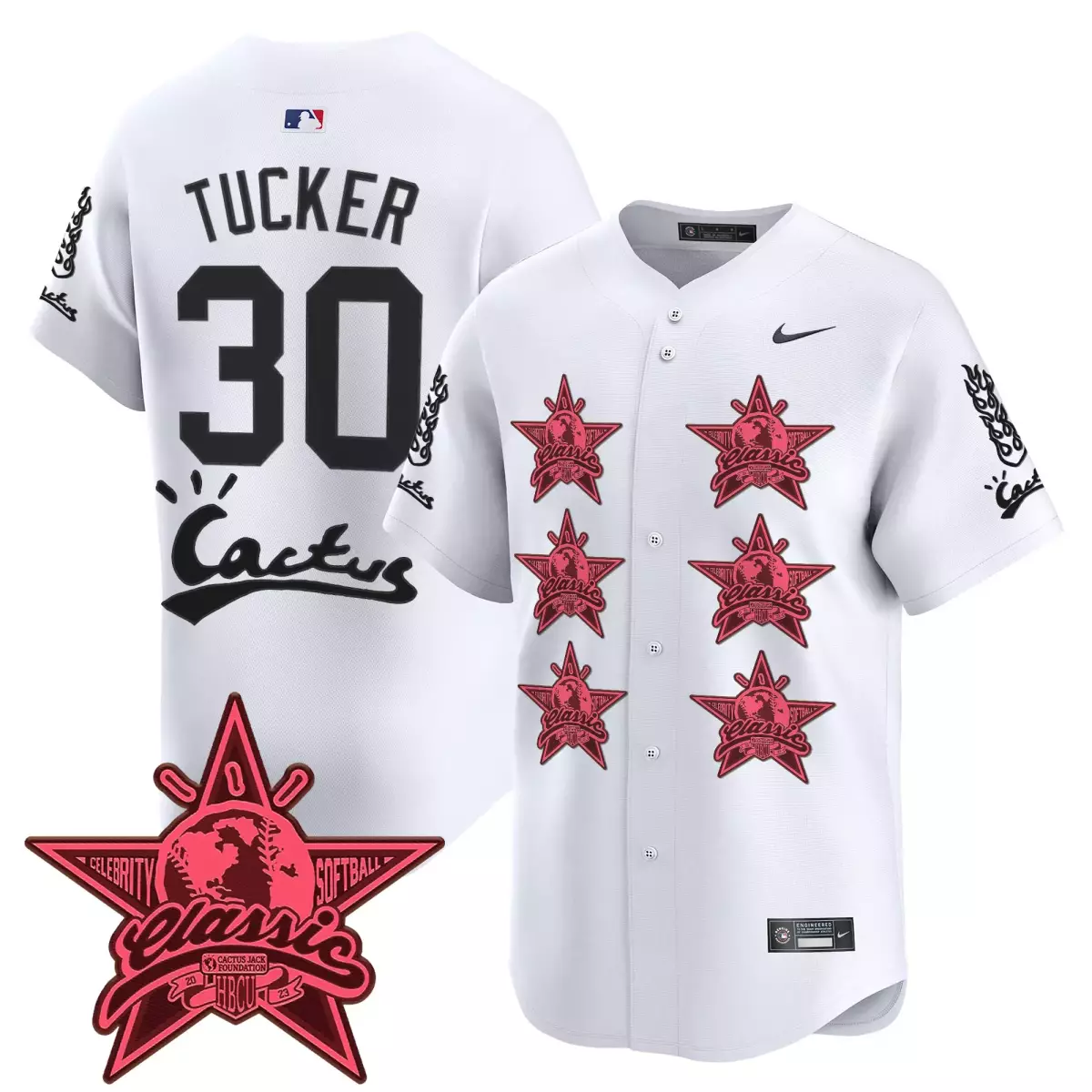 houston astros 30 tucker white jersey cactus jack 2025 vapor premier limited v2 all stitched