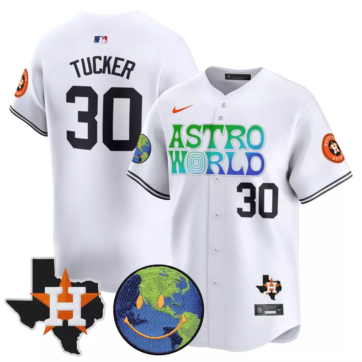 houston astros 30 tucker white jersey cactus jack 2025 vapor premier limited v2 all stitched