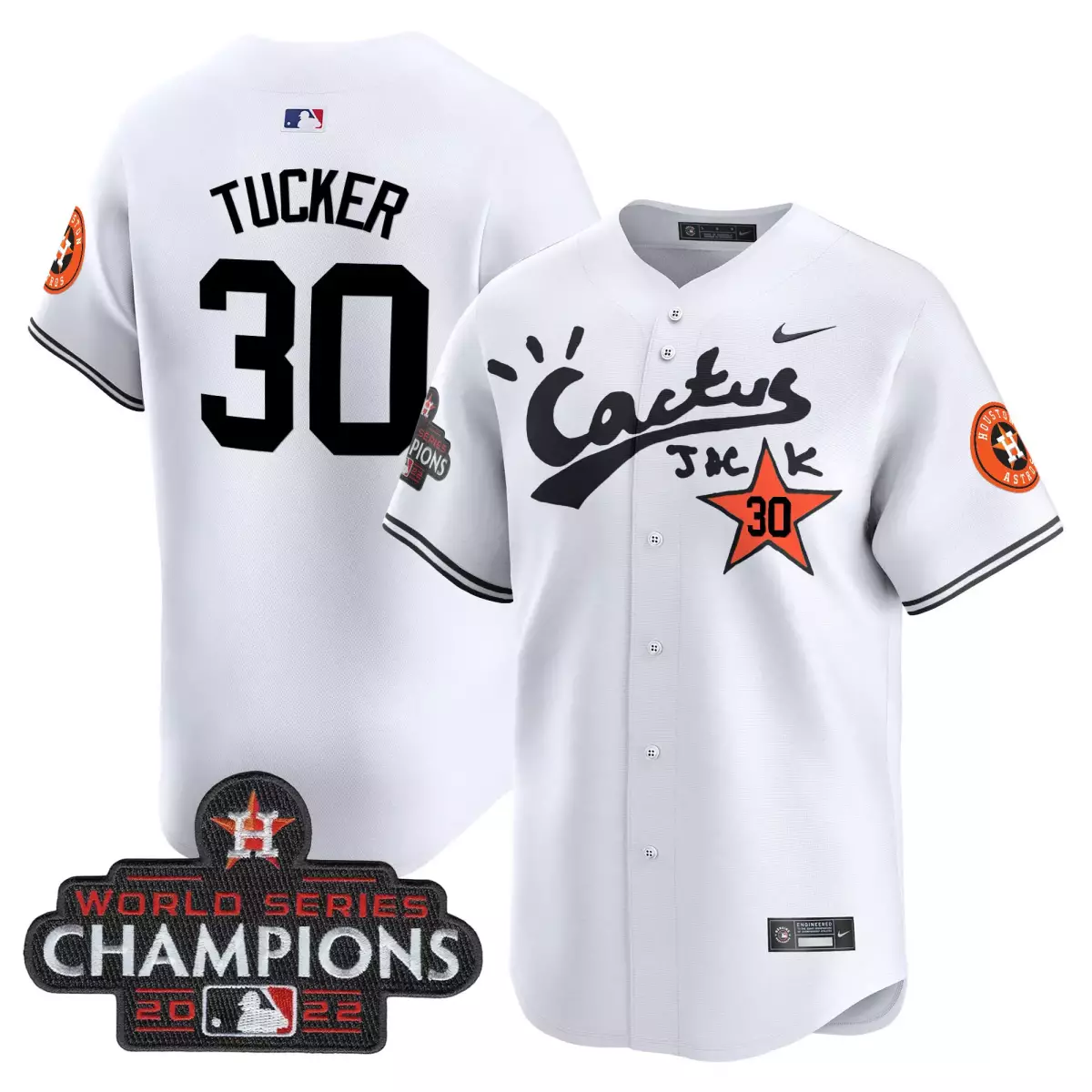 houston astros 30 tucker white jersey cactus jack 2025 vapor premier limited v2 all stitched