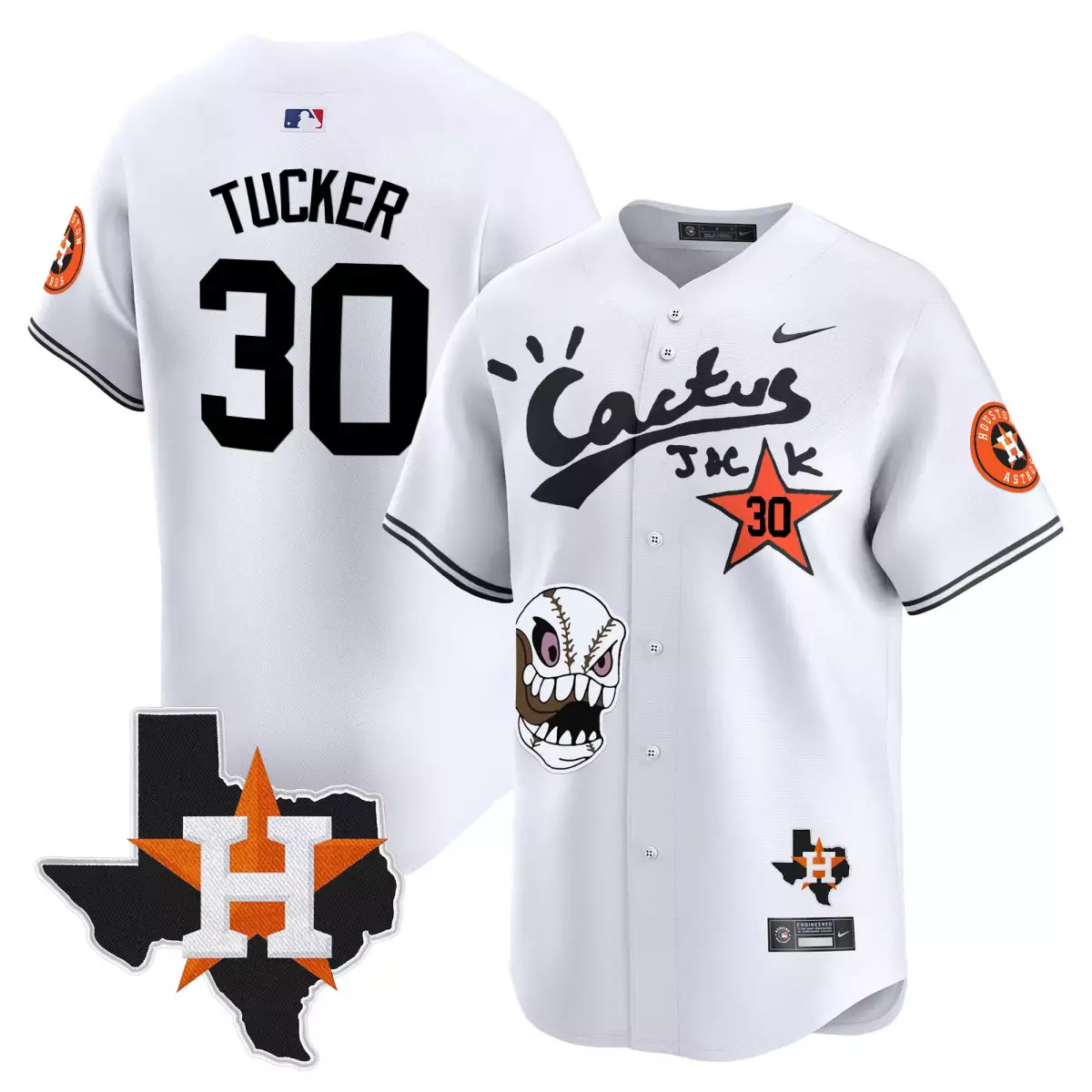 houston astros 30 tucker white jersey cactus jack champions patch vapor premier limited all stitched xa3