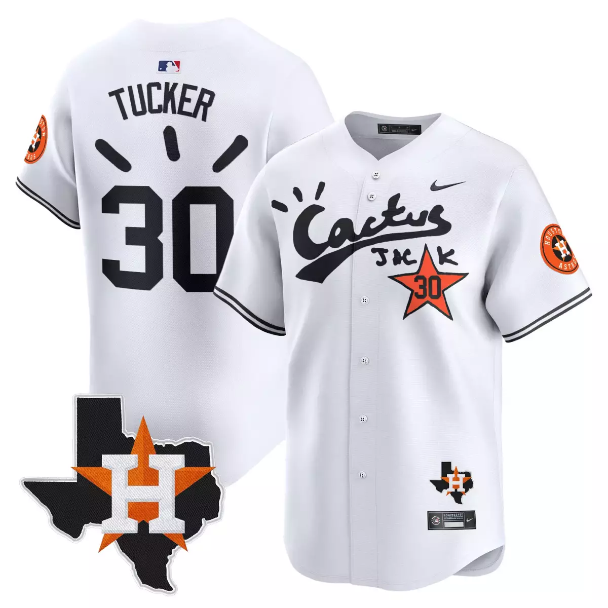 houston astros 30 tucker white jersey cactus jack patch vapor premier limited v10 stitched wo3