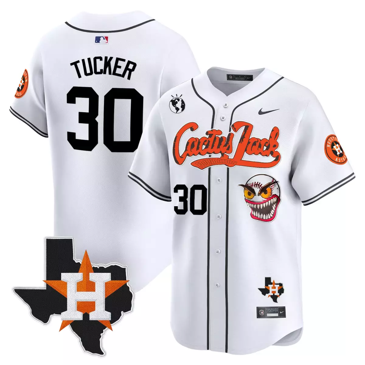 houston astros 30 tucker white jersey cactus jack patch vapor premier limited v6 stitched nga