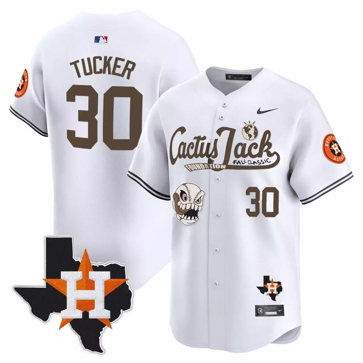 houston astros 30 tucker white jersey cactus jack patch vapor premier limited v8 stitched sg5