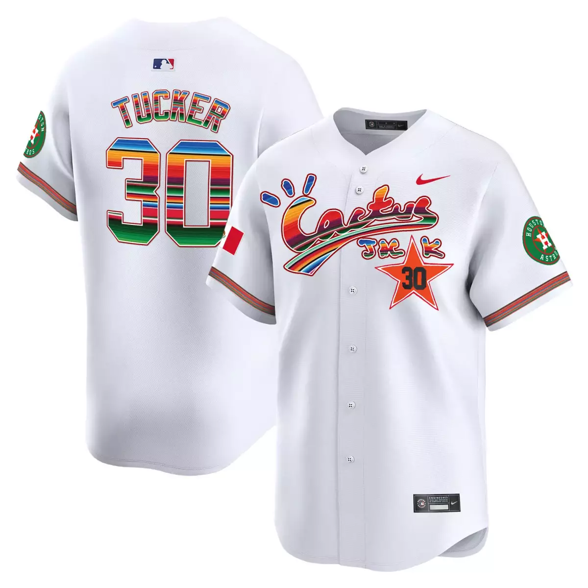 houston astros 30 tucker white jersey mexico cactus jack vapor premier limited all stitched amc