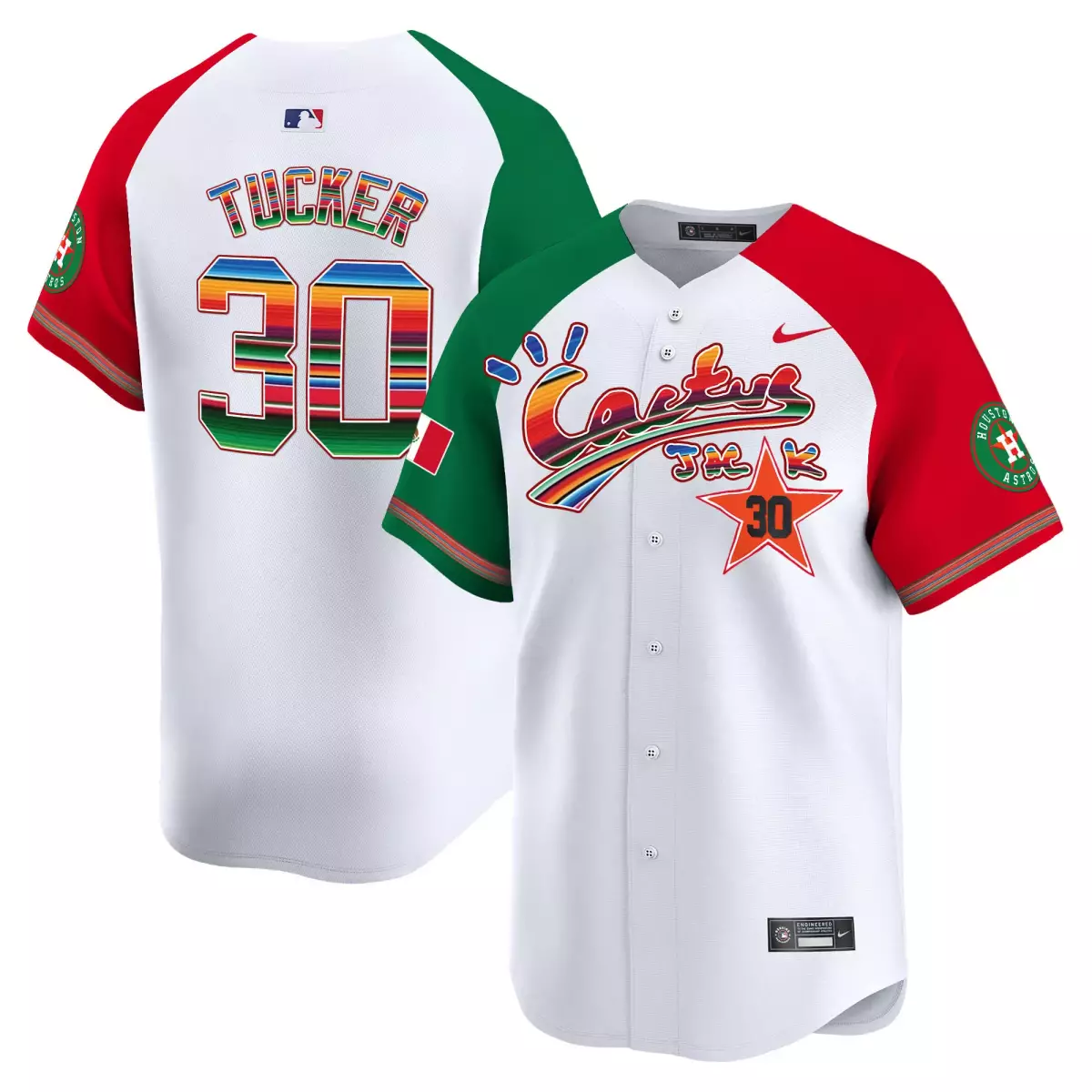 houston astros 30 tucker white jersey mexico cactus jack vapor premier limited all stitched amc