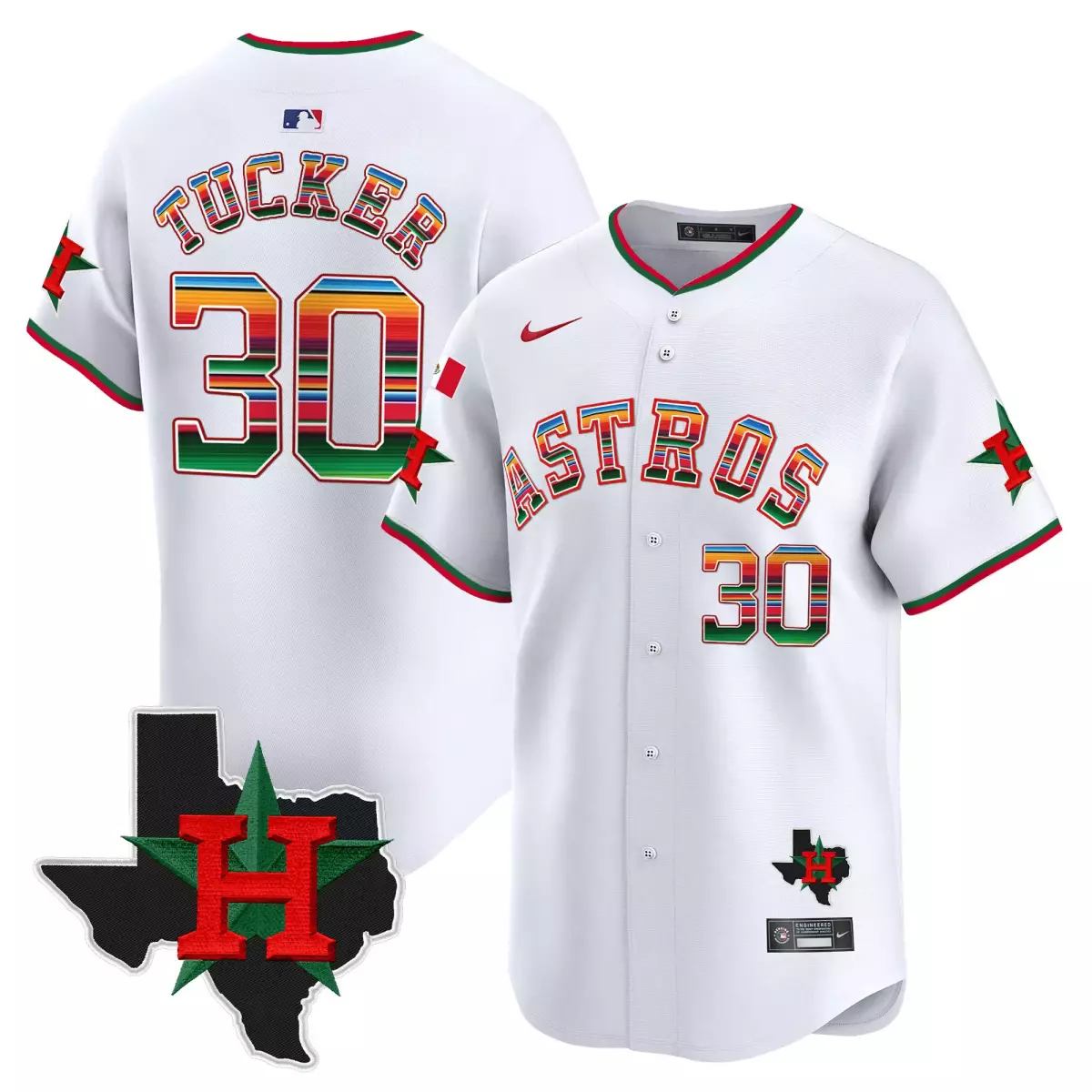 houston astros 30 tucker white jersey mexico texas patch vapor premier limited v2 all stitched