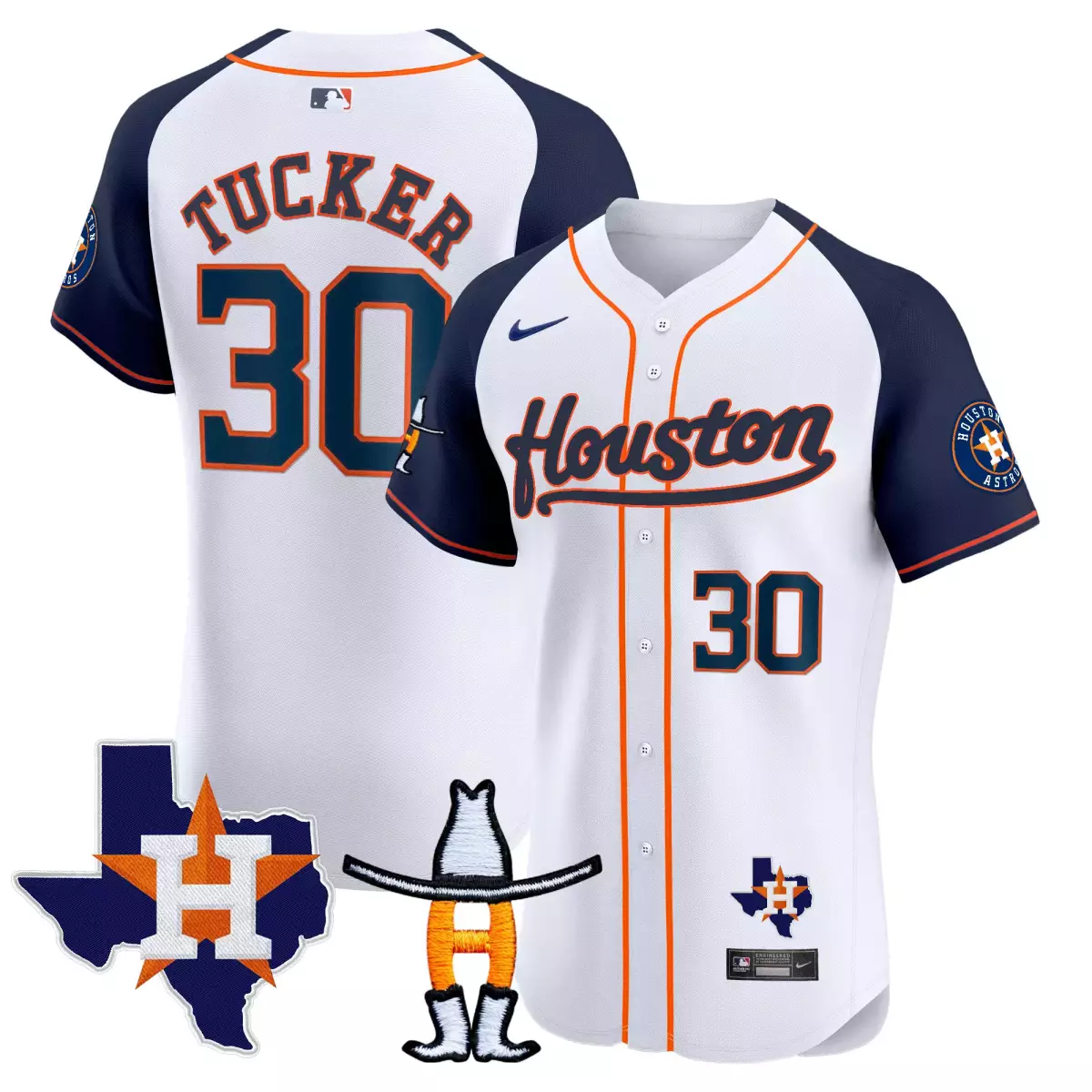 houston astros 30 tucker white jersey rodeo patch vapor premier elite all stitched d57
