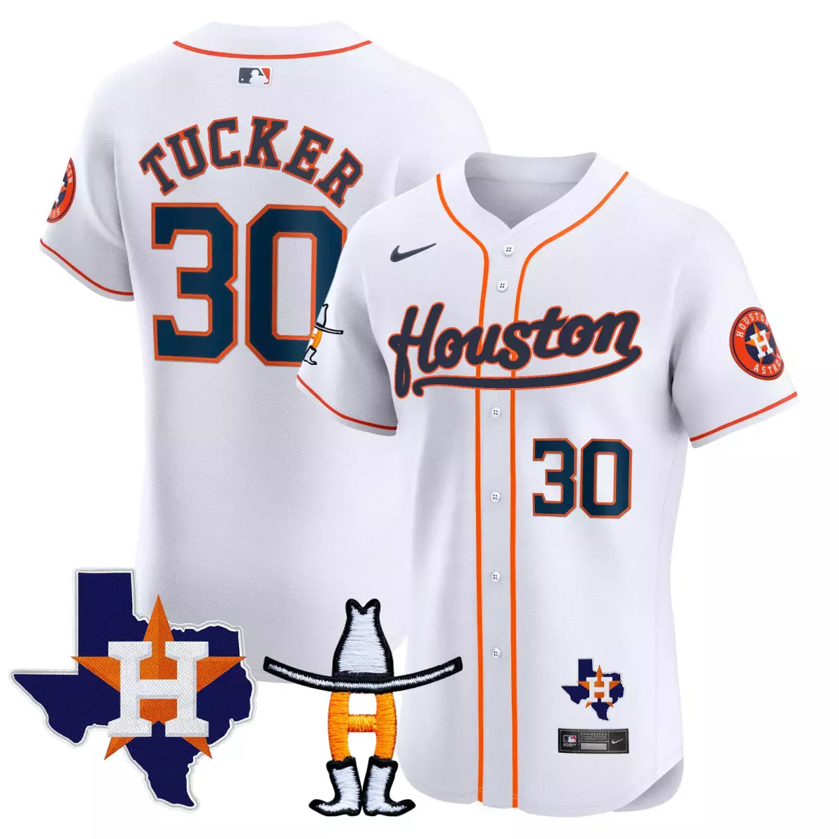 houston astros 30 tucker white jersey rodeo patch vapor premier elite all stitched d57
