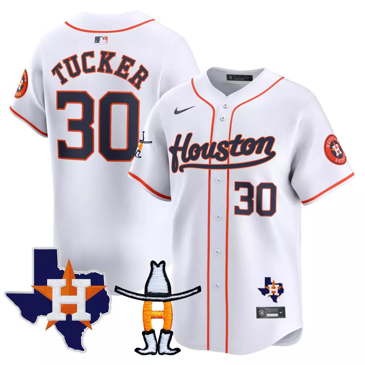 houston astros 30 tucker white jersey rodeo patch vapor premier elite all stitched d57