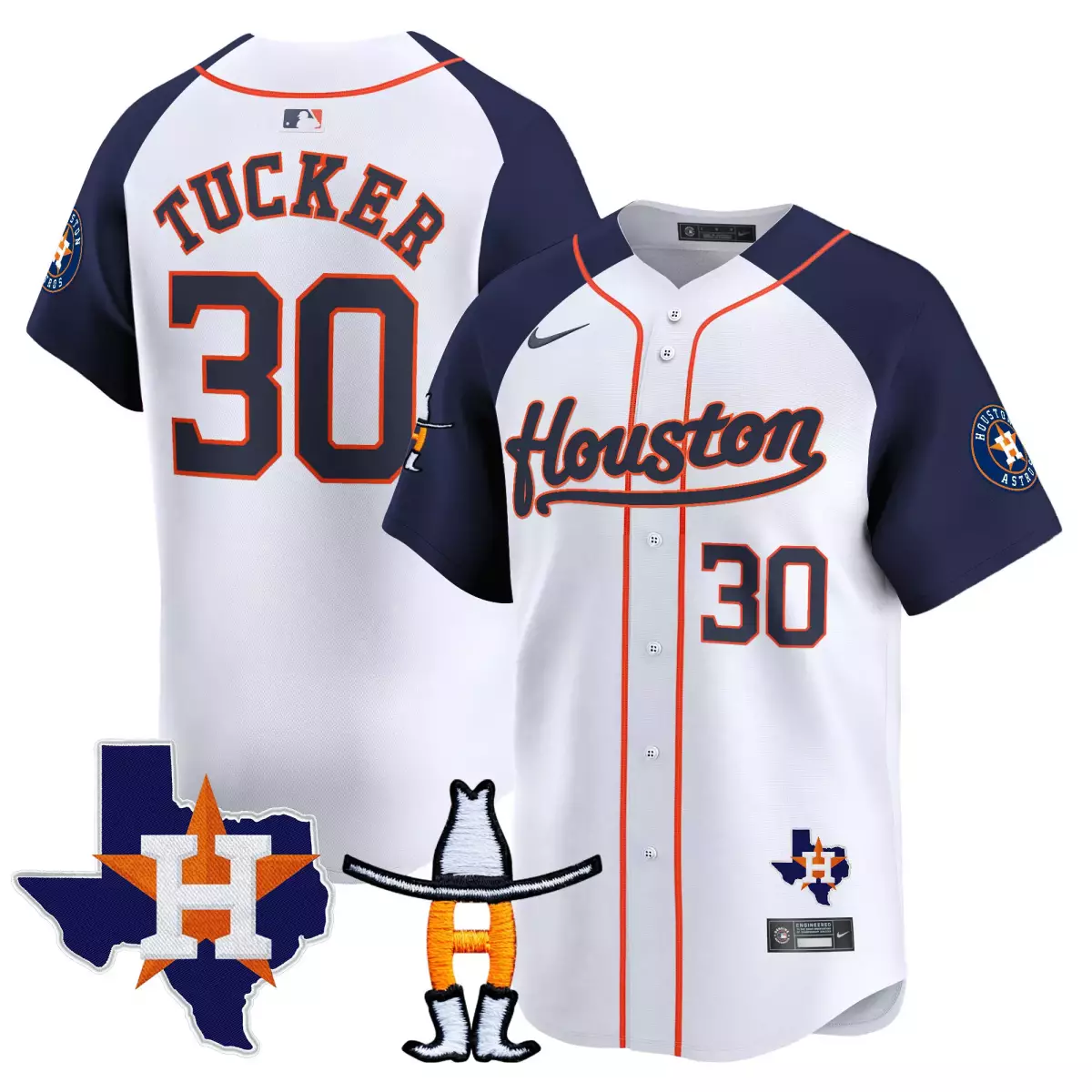 houston astros 30 tucker white jersey rodeo patch vapor premier elite all stitched d57