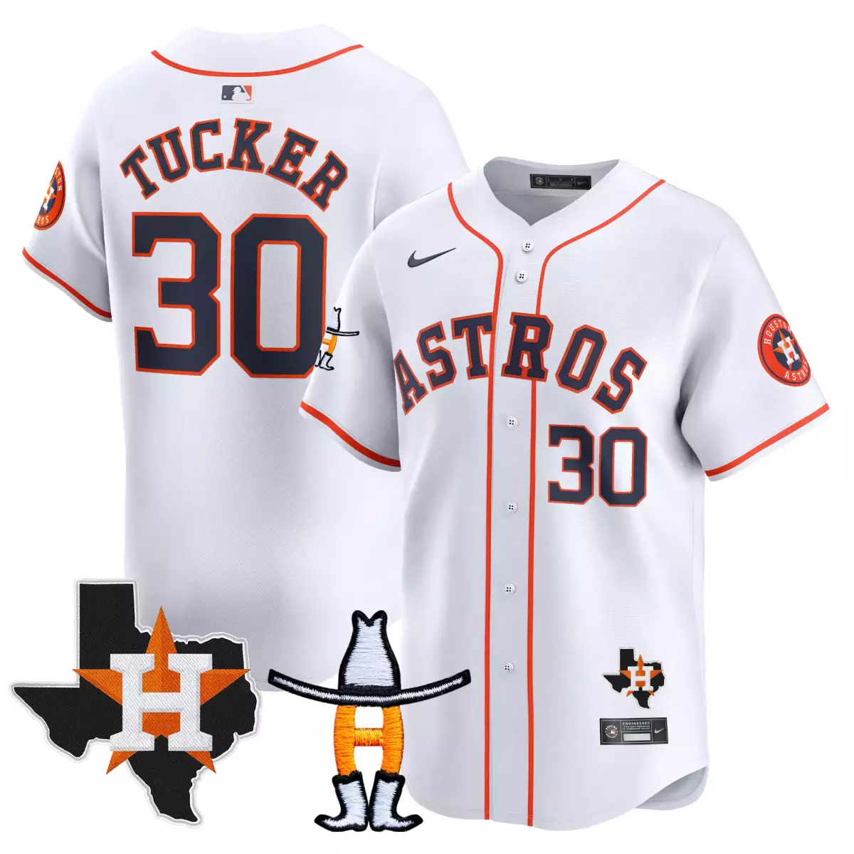 houston astros 30 tucker white jersey rodeo patch vapor premier limited all stitched ygw