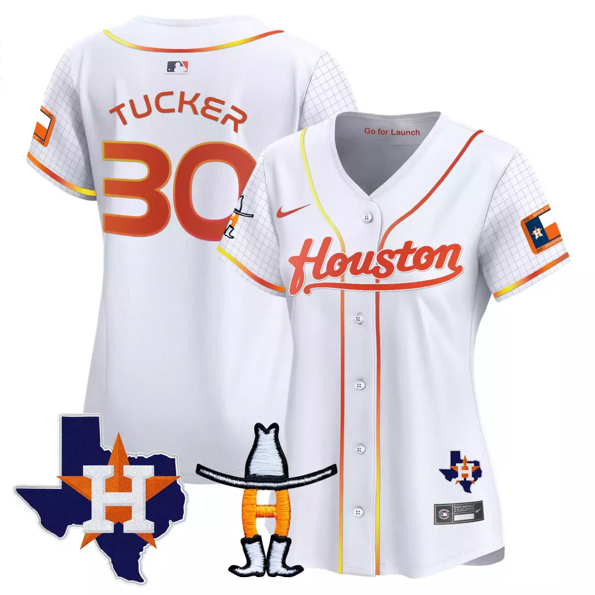 houston astros 30 tucker white jersey rodeo patch vapor premier limited all stitched ygw