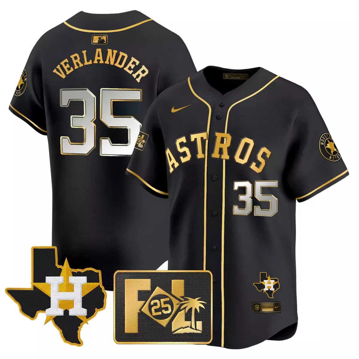 houston astros 35 verlander black gold jersey 2024 robinson texas patch vapor premier limited all stitched