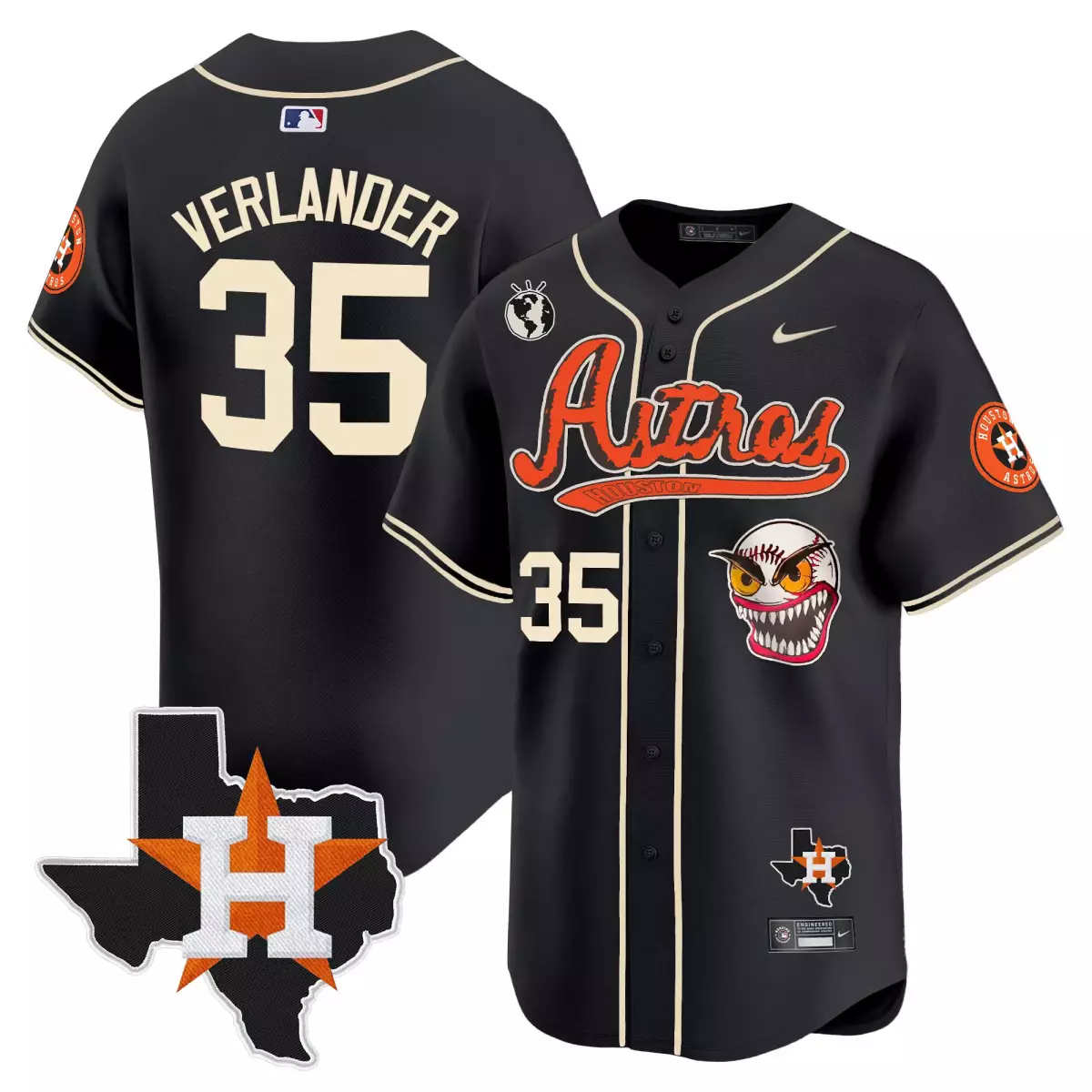 houston astros 35 verlander black jersey cactus jack rodeo patch vapor premier limited all stitched