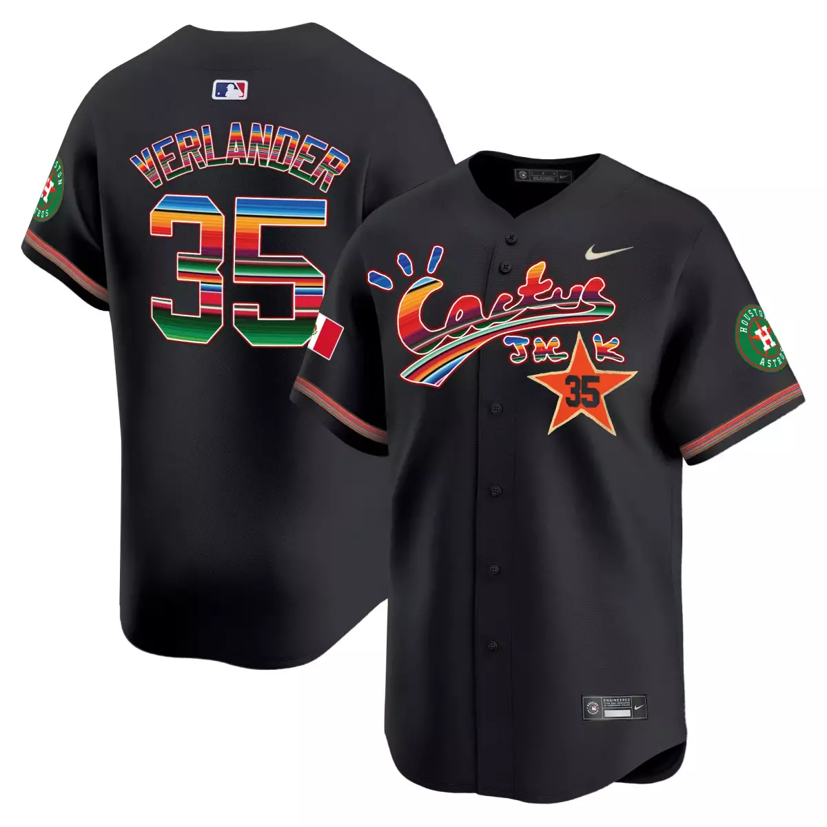 houston astros 35 verlander black jersey cactus jack rodeo patch vapor premier limited all stitched